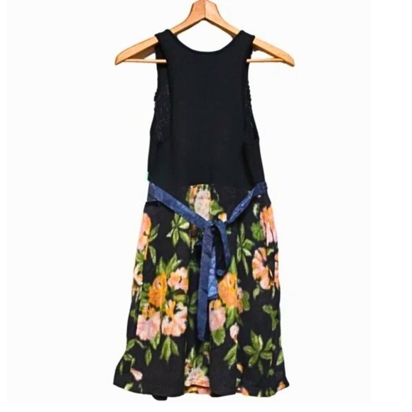 Free People Unique Wool Floral Dress Crochet Sleeveless romcom core Boho Small - Picture 3 of 14